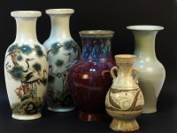 Lot 373 - Five Chinese vases - all modern