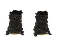 Lot 191 - A pair of cast metal spill vase mounts