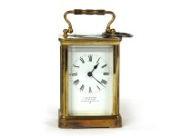 Lot 192 - J MacMichael brass carriage timepiece