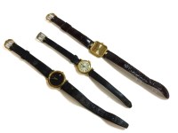 Lot 76 - A ladies gold plated Raymond Weil quartz strap watch