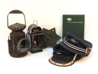 Lot 382 - Various railway related items; caps