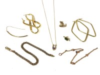 Lot 40 - A pair of Italian gold twisted loop earrings