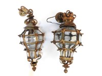 Lot 296 - A pair of gilt metal lanterns