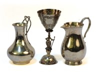Lot 176 - Three silver items: a baluster jug