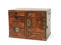 Lot 329 - A Japanese parquetry table cabinet