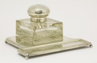 Lot 38 - A German silver mounted cut glass inkwell on stand