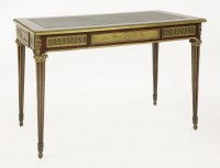 Lot 568 - A Louis XVI style mahogany and ormolu-mounted bureau plat