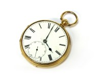 Lot 47 - An 18ct gold open faced key wound pocket watch