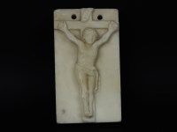Lot 124 - A white marble carved crucifiction.17 x 9cm