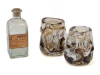 Lot 240 - A pair of glass vases