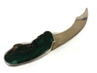 Lot 108 - A malachite and silver mounted paper knife