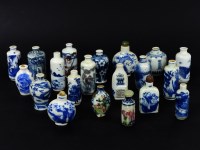 Lot 80 - A collection of Chinese blue and white snuff bottles