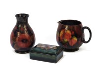 Lot 205 - Three Moorcroft items: a vase