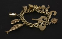 Lot 87 - A gold hollow curb link bracelet