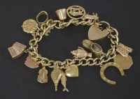 Lot 101 - A 9ct gold charm bracelet