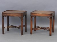 Lot 1699 - A pair of tray top bedside tables in the Georgian style