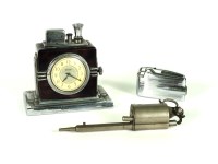 Lot 225 - A Ronson desk lighter/clock