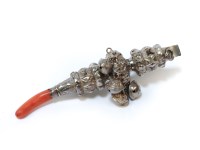 Lot 1218 - Victorian silver and coral combination teether