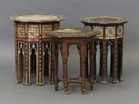 Lot 1671 - Three inlaid moorish tables