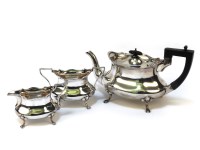 Lot 1277 - A three piece silver tea set