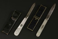 Lot 1162 - A Victorian silver and mother-of-pearl folding fruit knife