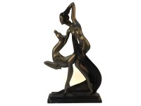 Lot 1546 - An Art Deco style plaster figure of a female and deer