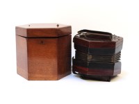 Lot 1487 - A Victorian twenty one button concertina by Lachenal