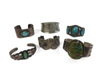 Lot 1207 - Six assorted Native American cuff bangles