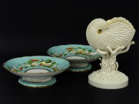 Lot 1326 - A Belleek nautilus shell centrepiece