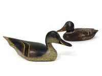 Lot 1510 - Two painted wood decoy ducks