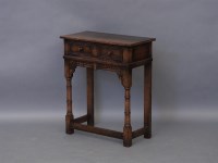 Lot 1758 - A Jacobean style oak hall table