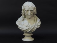 Lot 1343 - A Parian figure bust of Wesley stamped 312