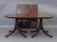 Lot 1718 - A 19th century mahogany twin pedestal dining table