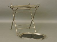 Lot 1665 - A polished metal and glass butlers tray