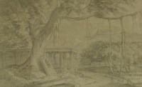 Lot 209 - William Daniell RA (1769-1837)
AN INDIAN LANDSCAPE WITH SHRINE AND BANYAN TREE
Pencil
