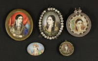 Lot 242 - Five Indian portrait miniatures on ivory