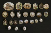 Lot 245 - A collection of twenty-three Indian miniatures and buttons on ivory