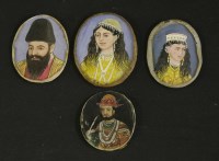 Lot 253 - Four Afghan portrait miniatures on ivory