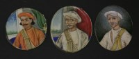 Lot 256 - Three Sikh portrait miniatures on ivory