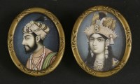 Lot 260 - A pair of Delhi portrait miniatures on ivory