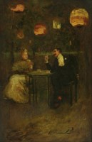 Lot 445 - Henry Childe Pocock (1854-1934)
A COUPLE CONVERSING IN A CAFE
Signed l.r.