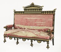 Lot 529 - An extraordinary parcel-gilt and ebonised settee