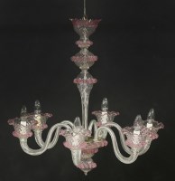 Lot 629 - A Venetian clear glass chandelier