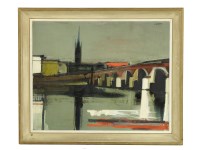 Lot 1575 - Serge Labifone
A BRIDGE OVER A RIVER IN A TOWN
Signed u.r.