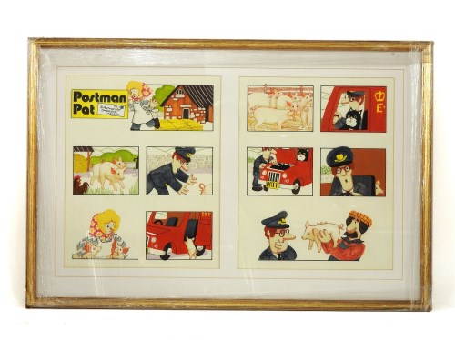 Lot 1579 - Joan Hickson (b.1929)
POSTMAN PAT
Two storyboards framed as one