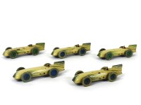 Lot 1300 - Five Chad Valley tin plate clockwork Harbourne racing cars