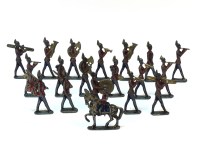 Lot 1236 - A German Haida toy soldier 19 piece lead military marching band