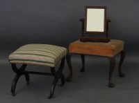 Lot 1711 - A striped upholstered stool