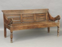 Lot 1646 - An Indian teak bench