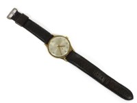 Lot 62 - A gentleman's 9ct gold Trebex Incabloc mechanical strap watch